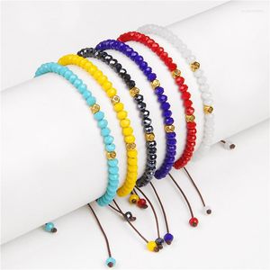 Strand 4 mm cuarzo natural brazalete con cuentas de cuentas hechas a mano beads de oro pulseras tejidas ajustables para hombres joyas para mujeres