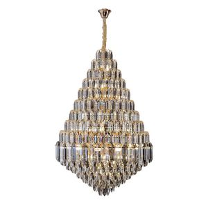 New Crystal Lamps Villa Duplex Building Chandeliers Living Room Headlamps Hop-off Hollow Stair Lamps Light Luxury