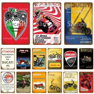 Motor Bike Cycles Pintura de metal Motorcycle Service Custom Vintage Rota 66 Decora￧￣o de parede de lata de lata de placa para barra de barra Man Caver