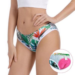 Motorcycle Apparel WOSAWE Printed Women's Cycling Underwear Padded Mountain Bike Bicycle Comfortable Breathable Briefs Underpants