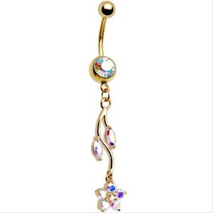 Navel Bell Button Rings Body Jewelry Alloy Navel Belly Ring Fashion Puncture Navels Button Rings Dance Women Gold Sliv Dhseller2010 Dhr6S