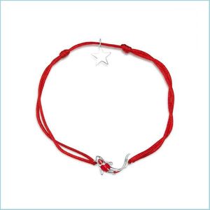 Braccialetti con ciondoli Braccialetto a catena con corda di pesce fortunato per coppia Sterling Sier 925 Star Smalto Gioielli Braccialetti dell'amicizia Goccia Dhseller2010 Dhqzd