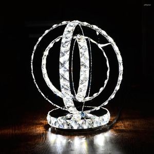 Lâmpadas de mesa Lâmpada de cabeceira Luz quente Cristal moderno Casa elegante para quarto de casamento quarto