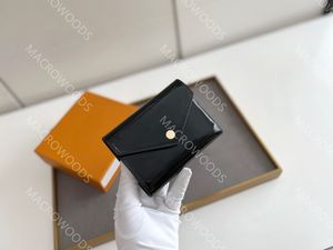 блестящий кожаный короткий кошелек VICTORINE Wallets дизайнерский держатель для карт Карман для монет на молнии 6 слотов для карт Золотая фурнитура леди роскошный кошелек для монет для женщин мини-сумка 41938