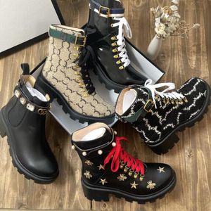 Wholesale designer women boots Martin Desert boots Flamingo Love Arrow Medal leather thick winter shoes high heel size 35-42