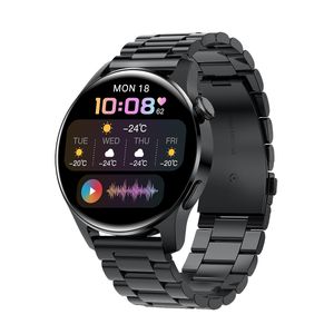 Bluetooth Anruf Smart Watch Männer Full Touch Sport Fitness Uhren Wasserdichte Herzfrequenz Stahl Band Smartwatch Android iOS