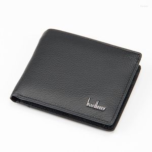 Wallets Baellerry Brand Genuine Leather Purse For Men Large Capacity Man's Wallet With Coin Pocket Male Card Holder Money Bag