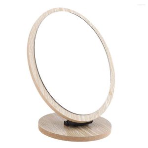 Compact Mirrors Foldable Countertop Vanity Mirror Wood Frame Non-Magnifying No Distortion Perfect For Daily Makeup Travel