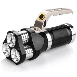 Outdoor LED Searchlight Flashlight USB Rechargeable 3LED Tactical Flashlight Spotlight Camping Hunting Light With Battery Charger244D