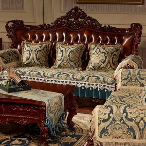 Stol täcker europeisk soffa kudde täckning slip-proof soffa amerikansk brun 1-2-3 kombinationssektion