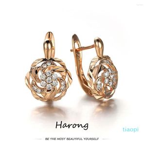 2022 neue mode Stud Ohrringe Trendy Gold Kristall Blume Kleine Ästhetische Retro Hohl Ohr Clip Schmuck Zubehör Für Frauen Mädchen top qualität