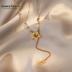 New Classic Star Element M Nettle Necklace Stainless Steel Fething for Woman Sexy Chokerfashion Jewelry Girls