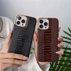 حقيبة حقيقية من جلد البقر الحقيقي لـ iPhone 14 13 12 Pro Max Retro Pure Matte Cover