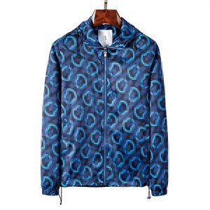men's designer jacket coat hat winter autumn dark blue hat print casual fashion comfortable sports warm zipper pull hoodie