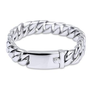 Pure Titanium Biżuteria Mężczyźni Moda Moda Cuban Link Bracelets Wysokie polerowane opaski na nadgarstki Pulseras Brace Lace 20cm 22cm 1 2cm306y