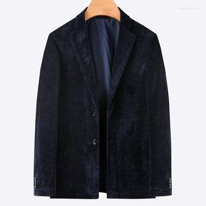 Men's Suits Men's Corduroy Blazer For Spring 2022 Business Casual Jacket Plain Black XL 6XL 7XL