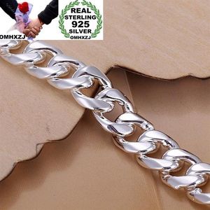 OMHXZJ Whole European Fashion Man Party Wedding Gift Wide Silver 925 sterling silver Chain Necklace NA188197d
