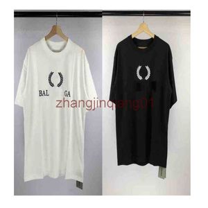 Designer Balanciagas T Shirt Luxury Fashion Spring Summer Classic Wheat Printed Mens Womens Leisure Loose Short Sleeve Balenciga Tee