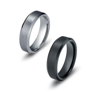 Tungsten Carbide Wedding Band Ring for Men Women- 6mm Satin Finish Beveled Edge US#7-13 Lämna meddelande om storlek Color268a