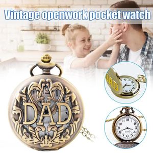 Pocket Watches Men Sain Watch z alumnowym starożytnym Flip Casual Fashion Elegancka Elegancka Seria prezentów taty dla Daliy Life FS99