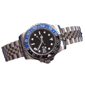 Jubileuszowa bransoletka GMT Batman Automatyczna niebieska i czarna ceramiczna ramka 40 mm męskie zegarki Sapphire Crystal Luminous Dial zegarki 12852