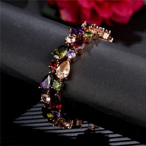 Mona Lisa Color Zircon Armband F￤rgglada Rose Gold Armband Women's Armband Fashion Jewelry Luxury Designer Jewelry3123