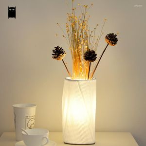 Table Lamps DIY Dry Flower Ceramic Glass Shade Lamp Fixture Rustic Art Deco Romantic Desk Light Abajour Night Stand Girl Bedroom Bedsi