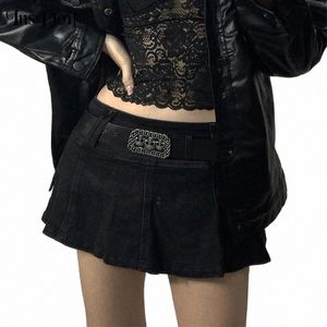 Skirts Insdoit Goth Harajuku Zomer Mini Punk Grunge High Taille Pleated Rok Women Streetwear Elegant Aesthetic Sexy G9la