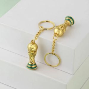 2022 Qatar World Cup Football Hercules Cups Keychain European Home Gifts Creative Gift Mascot Car Key Chain Pendant Rolling Light Soccer Keychains