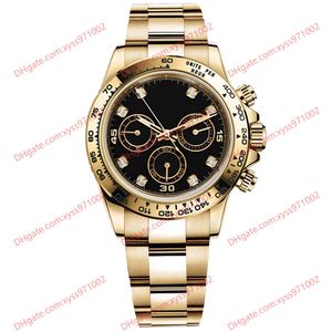 Orologio da uomo 40 mm quadrante nero Asia 2813 meccanico automatico M116508 diamante di lusso senza cronografo orologi cinturino in acciaio inossidabile vetro zaffiro 116508-0008 116503