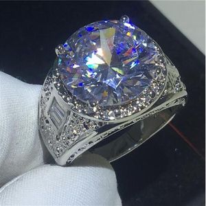 Victoria Wieck maat sieraden antieke heren k goud gevuld enorm ct Topaz gesimuleerde diamanten verloving trouwband Ring284Q