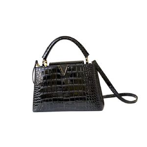 5A Top Designer Women's Bags Big-Name Leather Crocodile Mönster storkapacitet Handväskor Axel crossbody Classic Wild High-End Fashion Capucines