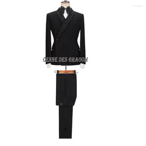 Erkekler Erkek Blazers Erkekler Sıska 2 Parçası Set Formal İnce Fit Smokin Prom Suit / Erkek Damat Düğün Yüksek Kaliteli Elbise Ceket