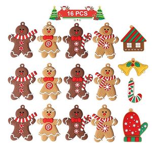 PVC soft glue Christmas pendant gingerbread man hanging decoration gift DIY snow scene arrangement