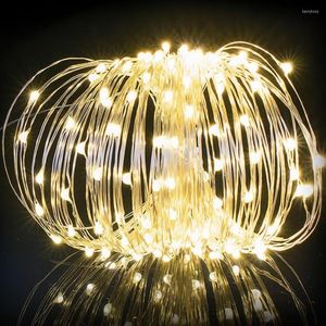 Strings 20m 200LED Copper Wire Solar Light String Star Waterproof Christmas Day Color Decorative