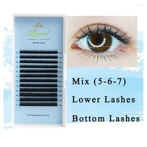 Falska ögonfransar Aguud Bottom Lashes Mix 5 6 7mm B/C Curl Short Natural Mink Individual Eyelash Extension Lower Lash