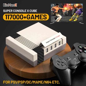 Kontrolery do gier Joysticki Kinhank Super Console X Cube Retro Konsola do gier wideo Wbudowana 117000 Gry na PSP/PS1/N64/DC/MAME/GBA Prezent dla dzieci z kontrolerem T220916