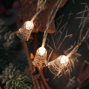 Strängar Fairy Transparent Mönster Plast Bell Battery Plug String Lights 10M LED Decoration for Christmas Garland Year Gerlyanda