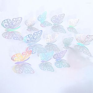 Christmas Decorations Butterfly Party Cake Decoration DIY 3D Stereo Mural Bedroom Classroom Removable Room Gift Metallic Nursery Wedding