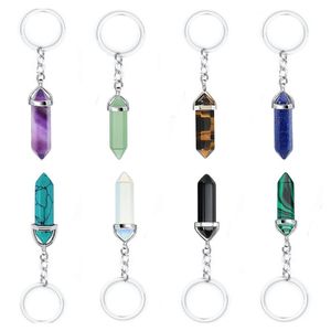 Натуральный камень Hhexagonal Prism Key Ring