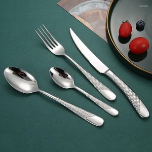 Dinnerware Sets Luxury Cutlery Set 18/10 Stainless Steel Silverware Dinner Knife Fork Spoon Mirror Polished Dishwasher SafeDinnerware