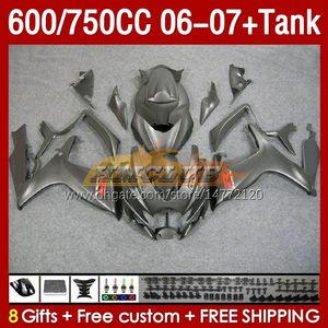 Injection Mold Fairings & Tank For SUZUKI GSXR750 GSXR600 K6 GSX-R600 2006 2007 154No.45 GSXR-750 GSXR 600 750 CC 750CC 06-07 600CC GSXR-600 06 07 OEM Fairing black matte