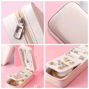 Jewelry Pouches Portable Useful Creative Travel Home 2022 Holder Earrings Leather Storage Box PU Small Bag