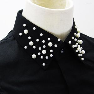 Bow Ties 2022 Black Cotton Fake Collar For Women Pärlor LAPEL LAPTACHABLE FALSE CONTAGE VINTAGE TREATER DECORATION FAUX COL