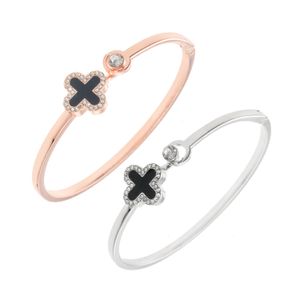 A6k4 Bracciale rigido Bracciale rigido Designer Jewerly Lucky Clover Braccialetti da donna Lega in oro rosa