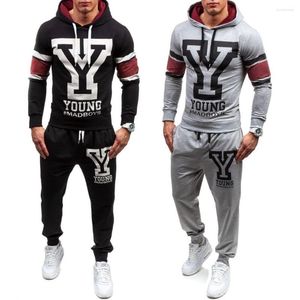 Men's Tracksuits ZOGAA Mens Fashion OutfitsSets Hooded Sweatshirt And Sweatpants Two Piece Casual Sweatsuit Printed Tracksuit For Men