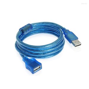 Aydınlatma Aksesuarları 1 PCS USB 2.0 Uzatma Kablosu AM-AF PC Klavye için Kadın Şeffaf Mavi Veri Kablosu