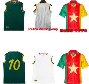 Retro klasyczne koszulki piłkarskie 1994 1995 2002 kamerun Eto'o MBOMA MILLA 94 95 02 home away kamizelka piłkarska koszulka bez rękawów
