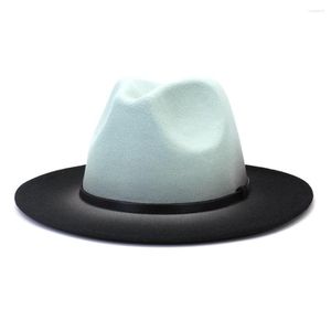 Berets High Quality Wholesale Spray Painted Jazz Panama Fedora Hat Autumn And Winter Men's Women's Casual Unisex