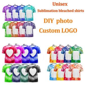 Wholesale Heat Transfer T Shirt Printing Blank Unisex Sublimation Bleached Shirts For Party Decoration Supplies 918